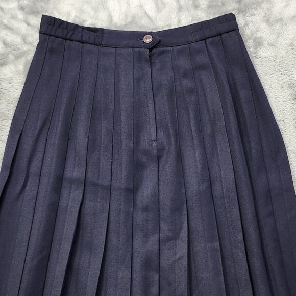 Vintage Worthington Skirt Women 6 PETITE Blue High Waist Pleated Preppy Office - Picture 4 of 9